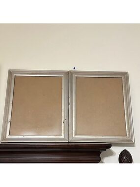 pinnacle Two Picture Art Frames shimmery Gold Distressed Glass Top  16.5 x 13.5”